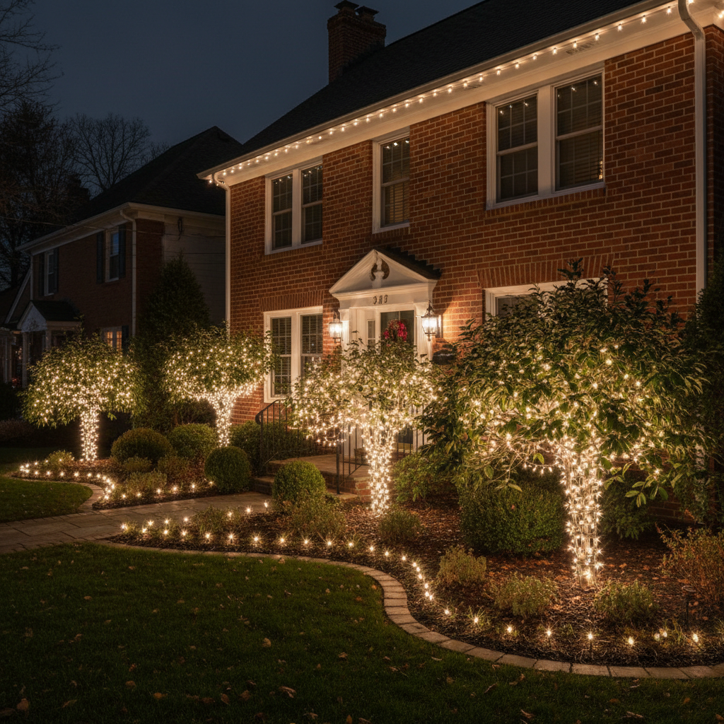 christmas trees and bush